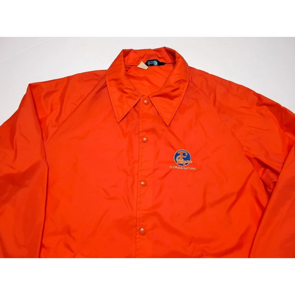 Vintage CHAMPION Running Man Florida Gators Coach Jacket 1960s 1970s Orange XL